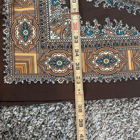 Sleeveless Dress Size 6 Brown Tan Brocade Paisley Stretch Empire Waist Boho Y2K - Picture 15 of 16